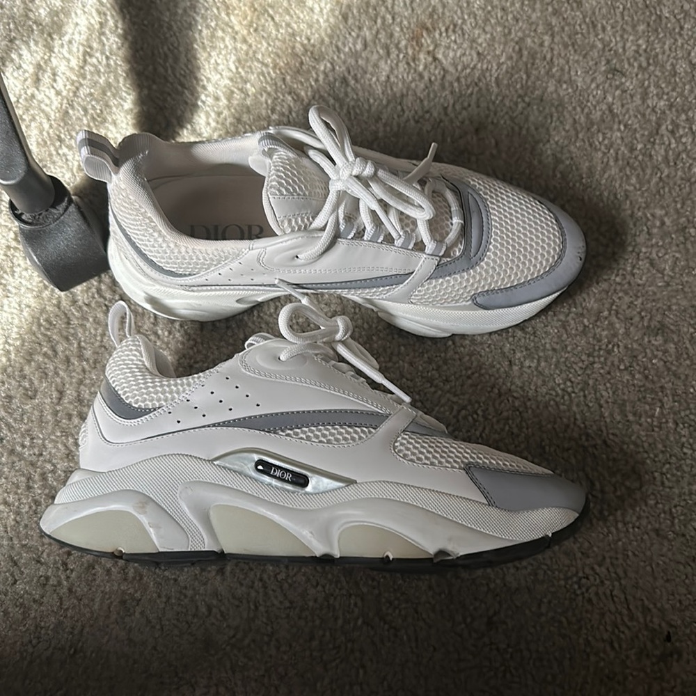 Dior b22 White Technical Mesh with White and Silver-Tone